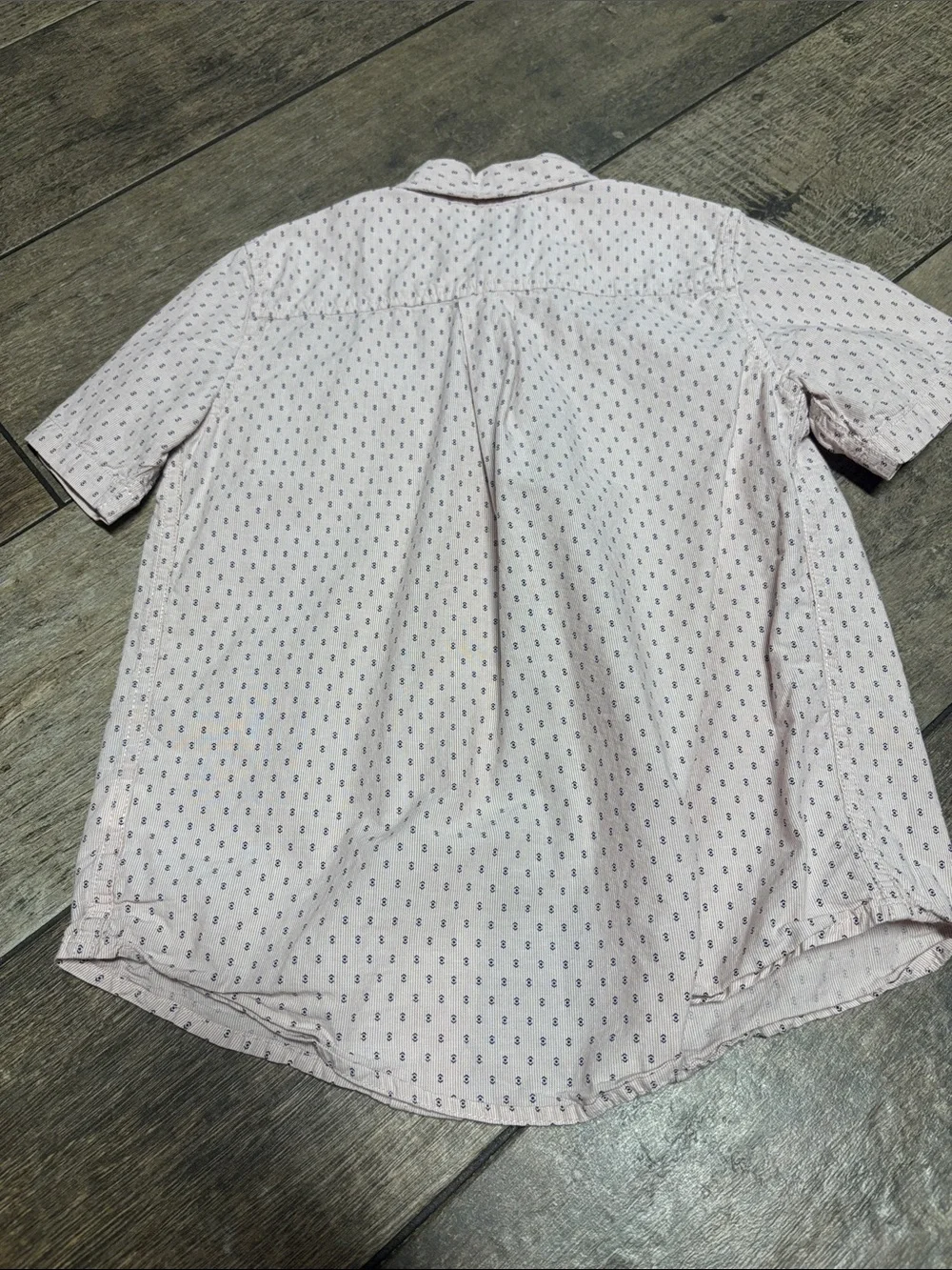 The Children's Place Pink Short-Sleeve Button-Down with Navy Micro Motif